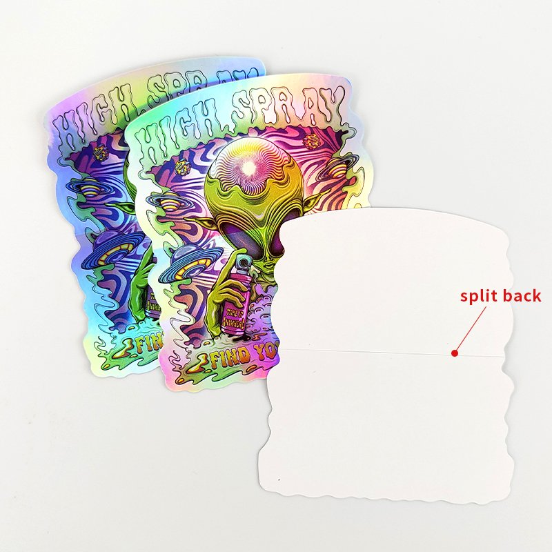 Durable Waterproof Cartoon Stickers Vinyl PVC Decoration Holographic Glittery Logo Laptop Die Cut Sticker Decal with QR code