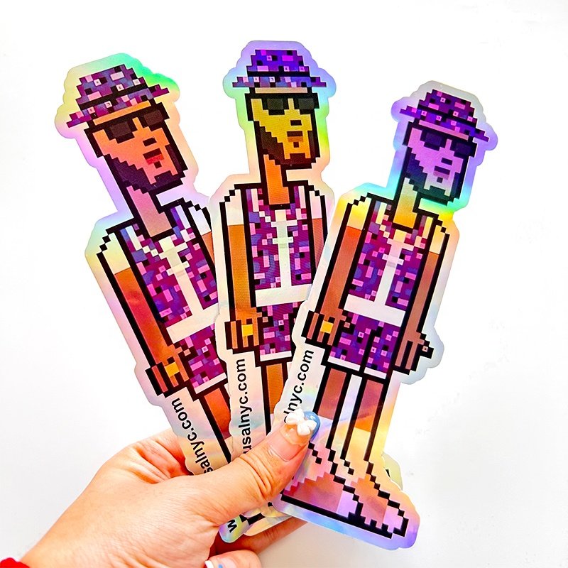 Custom Cartoon Hologram Die Cut Sticker Adhesive Label Vinyl PVC Waterproof Printing Custom Logo 3d Holographic Sticker for Kids