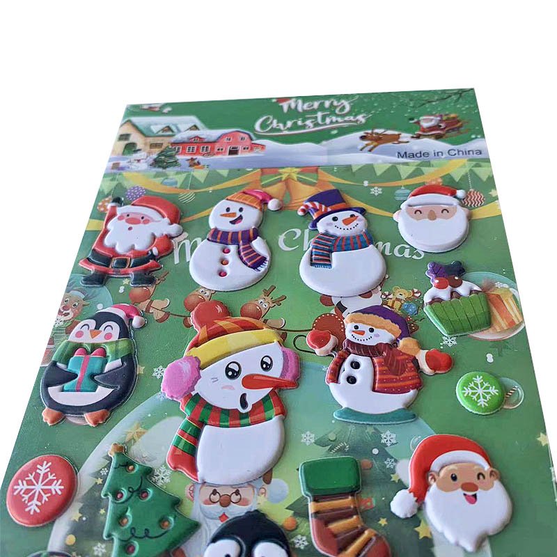 Christmas Gift Cute Decoration Cartoon 3D Puffy Stickers Merry Christmas Bubble Stickers For Kids