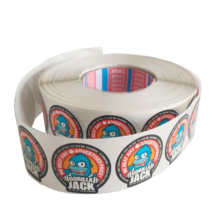 custom adhesive paper labels cartoon sticker animal label roll round circle sticker for company logo print