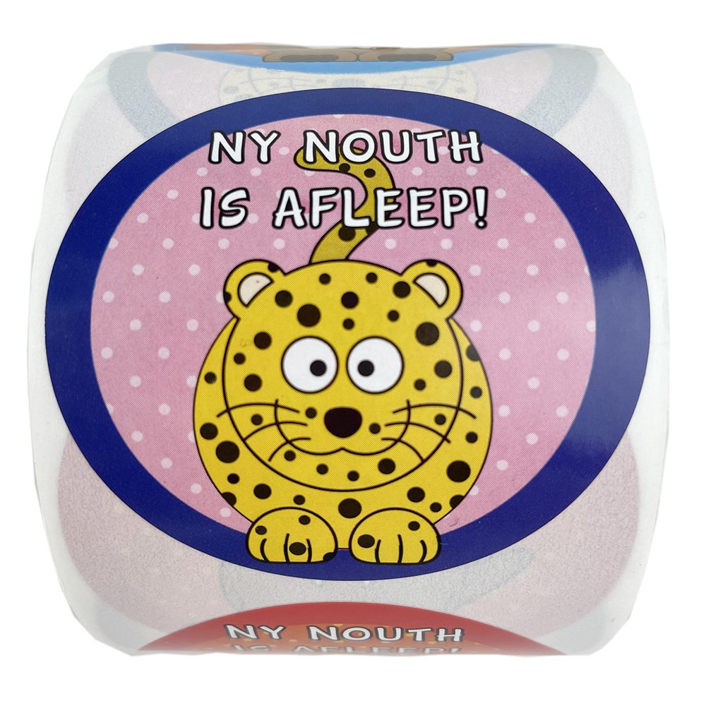 custom adhesive paper labels cartoon sticker animal label roll round circle sticker for company logo print