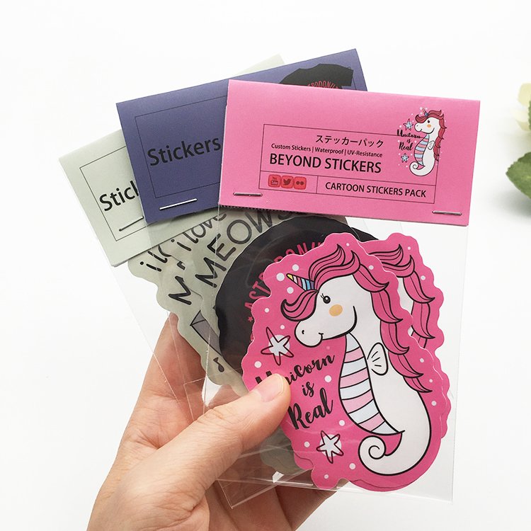 Decoration Self Adhesive Brand Sticker Cartoon Cute Vinyl Die cut Printing Sticker Pack Waterproof Custom