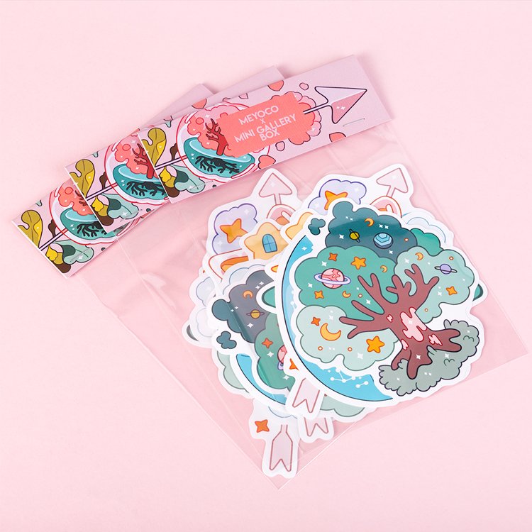 Decoration Self Adhesive Brand Sticker Cartoon Cute Vinyl Die cut Printing Sticker Pack Waterproof Custom