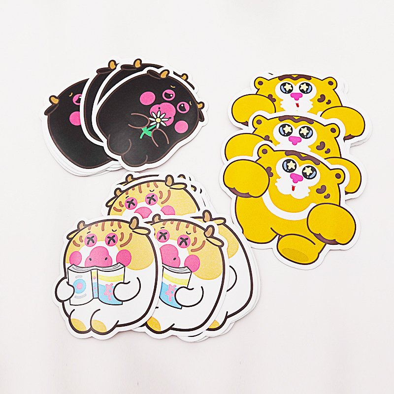 Cartoon Design Diecut Waterproof Custom Stickers For Laptop Suitcase Vinyl Print Die Cut Stickers