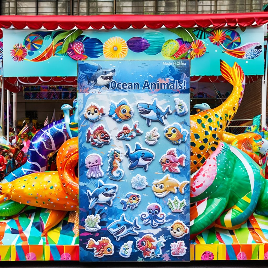 Wholesale 3D Three-Dimensional Marine Animal Biology Foam Stickers Cartoon Children's Handbooks for Candle Use Education Decor