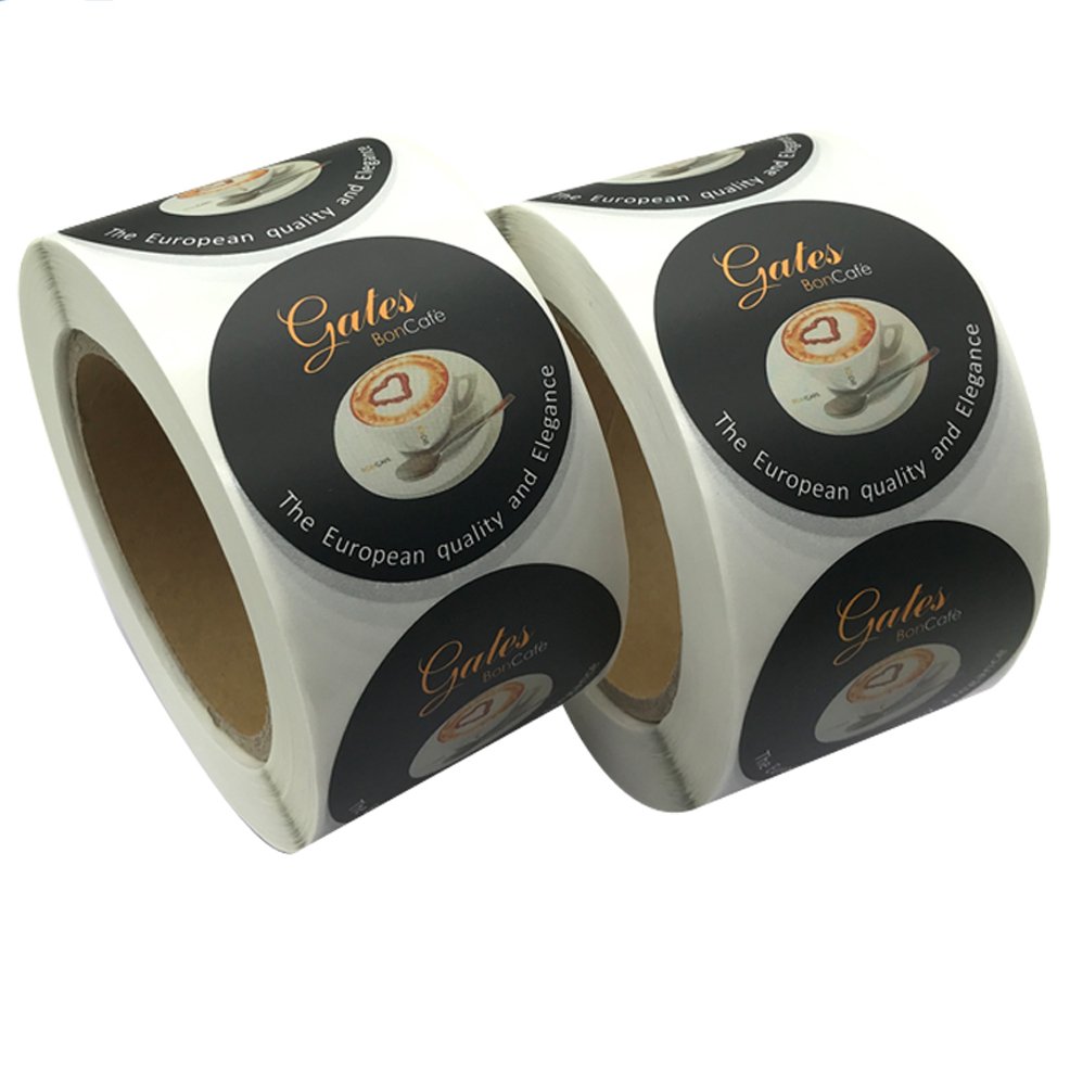 Custom Self Adhesive Vinyl Stickers round Logo Sticker Waterproof Adhesive Printing Roll Label Stickers