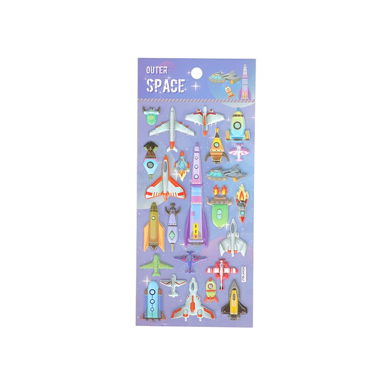 Wholesale Children Gift Custom Printing Cartoon Decorative 3D Pu Puffy Sticker Kid