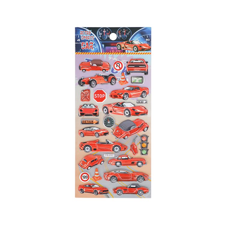Wholesale Children Gift Custom Printing Cartoon Decorative 3D Pu Puffy Sticker Kid