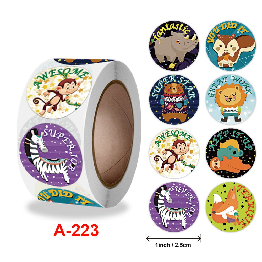 Factory direct sticker cute cheap price cartoon patterns encouraging labels stickers customization printing stickers