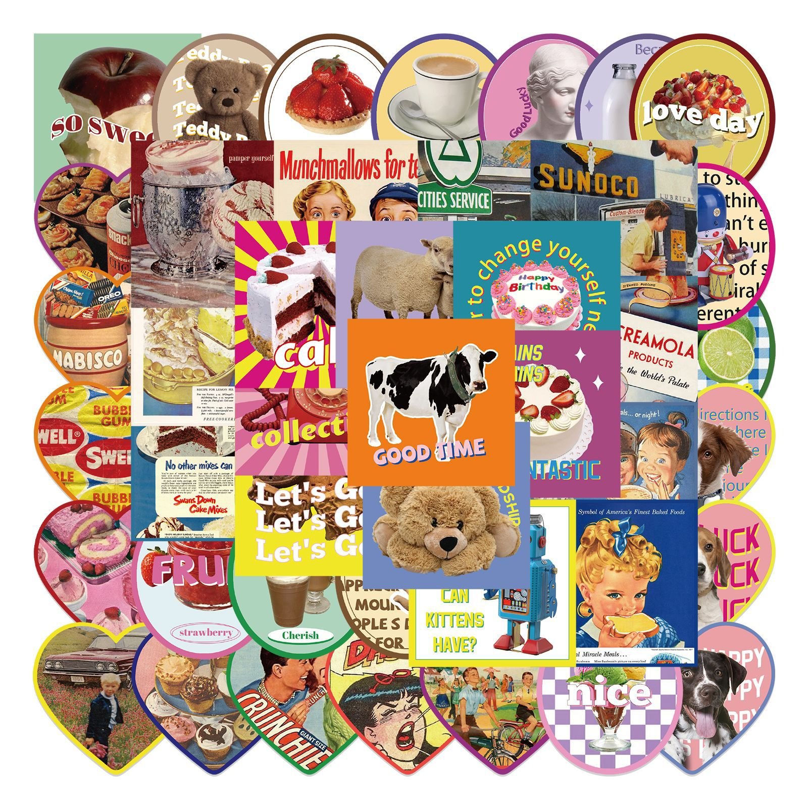 Wholesale 50 PCS Ins Style PVC Waterproof Die-Cut Decals Cartoon Stickers for Water Bottle Laptop Phone Skateboard Bike Car