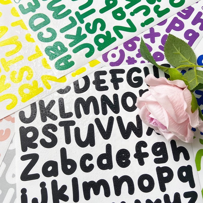 12 Colors Letter Number Stickers for Mailbox Colorful Self Adhesive Vinyl Letters Numbers Kit Gift Alphabet Sticker Scrapbooking