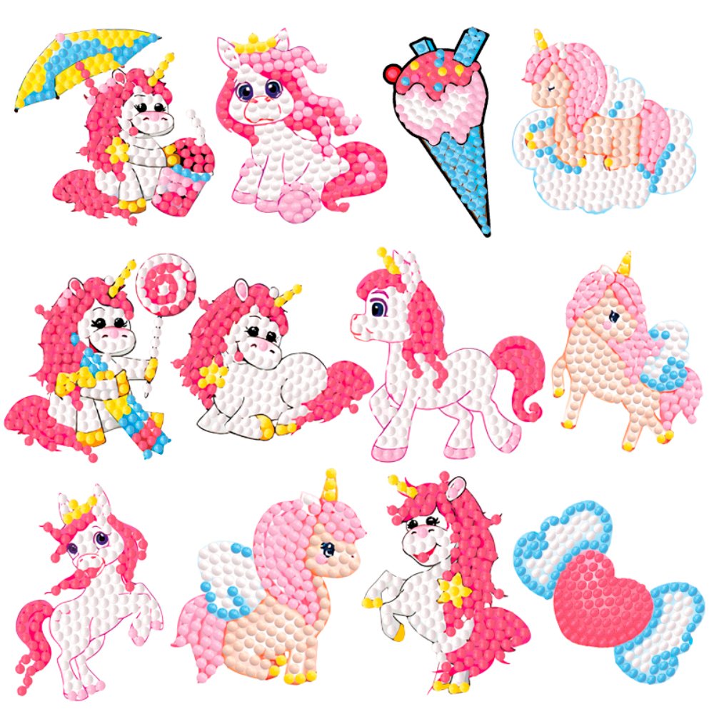 New Children's Diamond Drawing Cute Cartoon Animal Puzzle Stickers 5d Diamond Drawing DIY Set