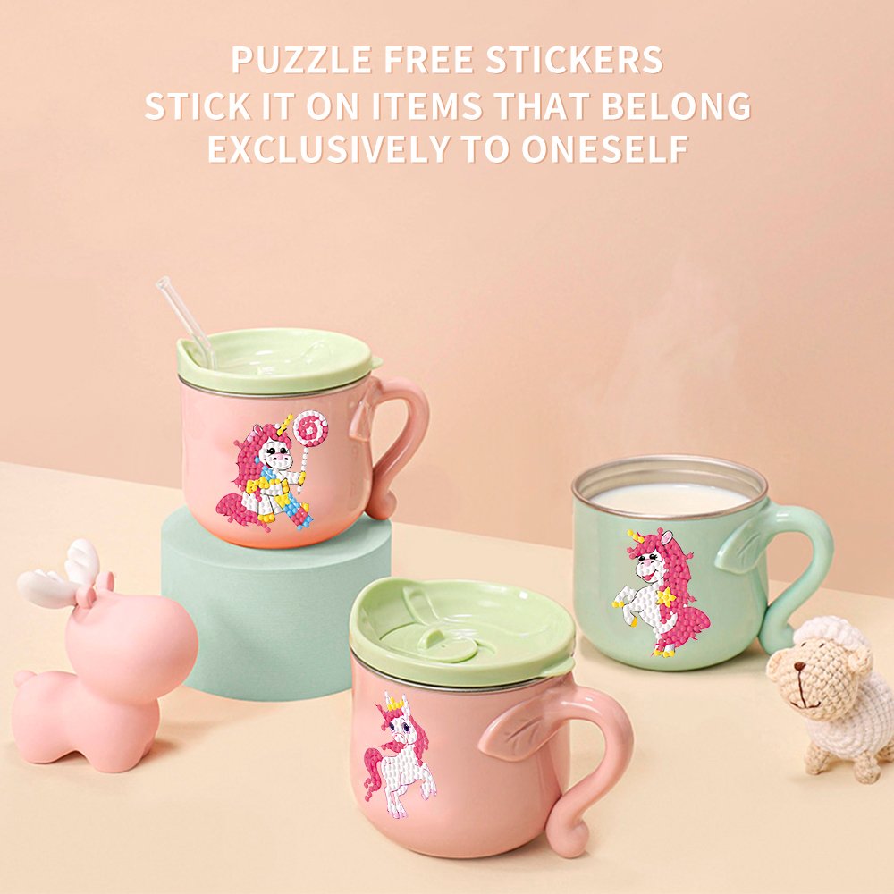 New Children's Diamond Drawing Cute Cartoon Animal Puzzle Stickers 5d Diamond Drawing DIY Set
