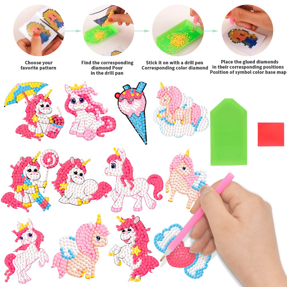 New Children's Diamond Drawing Cute Cartoon Animal Puzzle Stickers 5d Diamond Drawing DIY Set