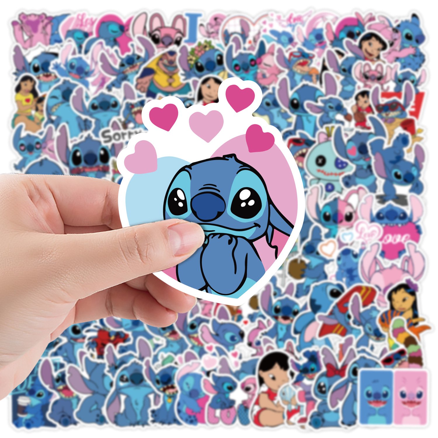 Newly 100PCS Cute cartoon anime Lilo and Stitch stickers