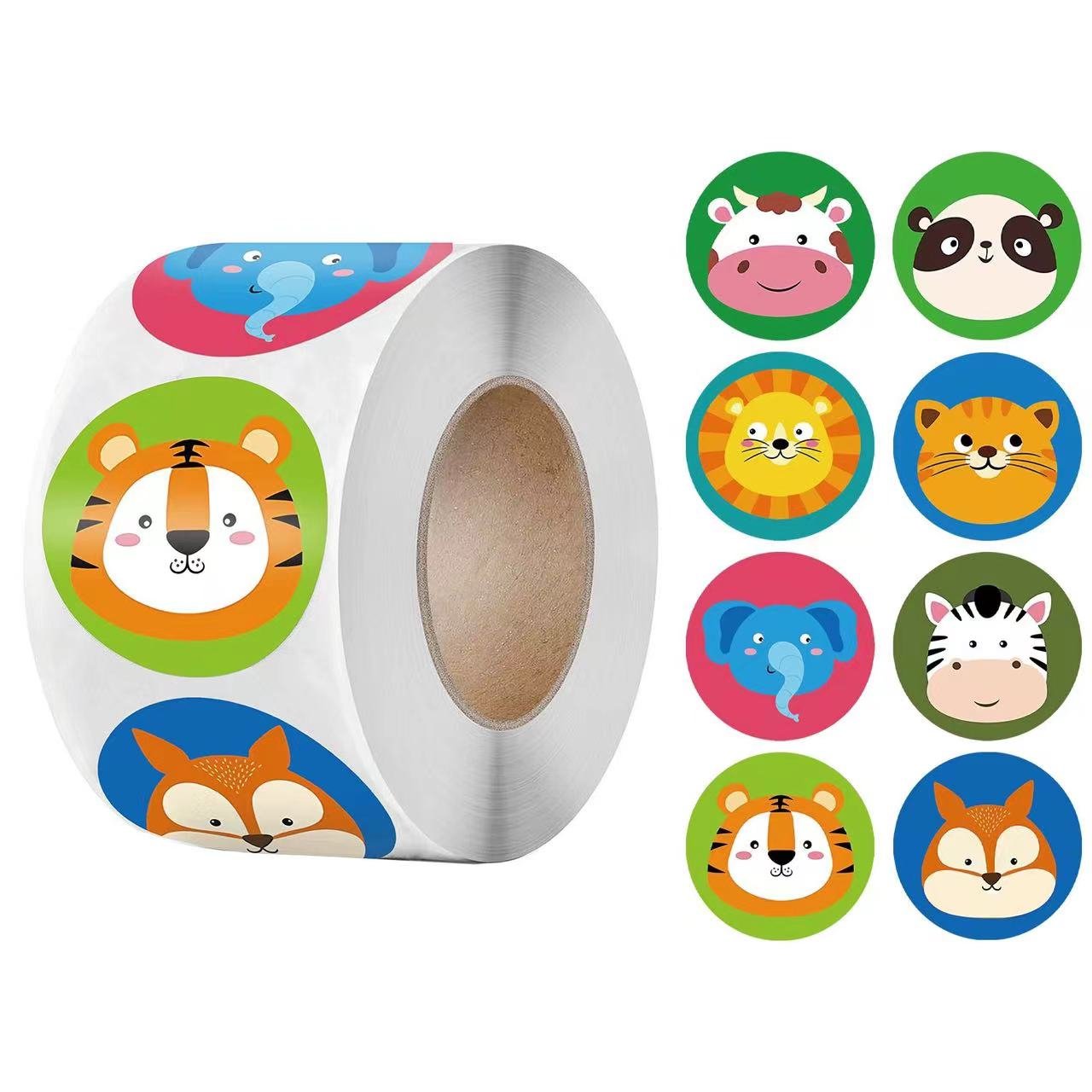 Early Education Decals Cute Round Toy Cartoon Printing Custom Logo Stickers Packaging Labels
