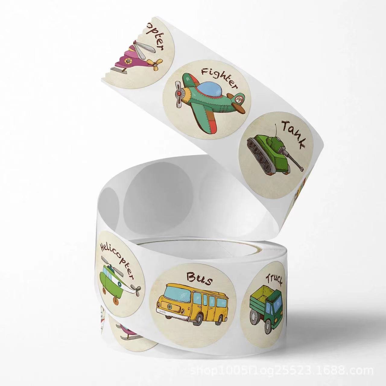 Early Education Decals Cute Round Toy Cartoon Printing Custom Logo Stickers Packaging Labels