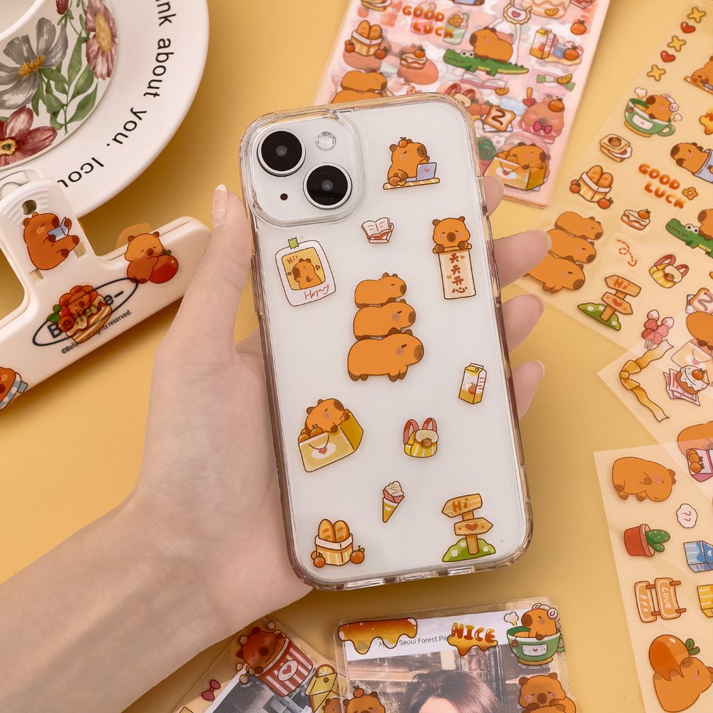 Promotional school gifts DIY cartoon cute kawaii capybara stickers for kids