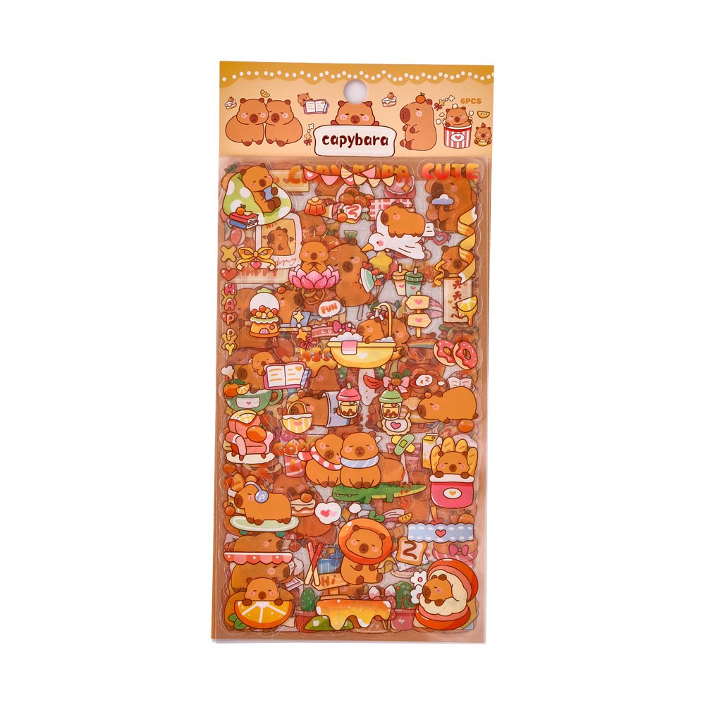 Promotional school gifts DIY cartoon cute kawaii capybara stickers for kids