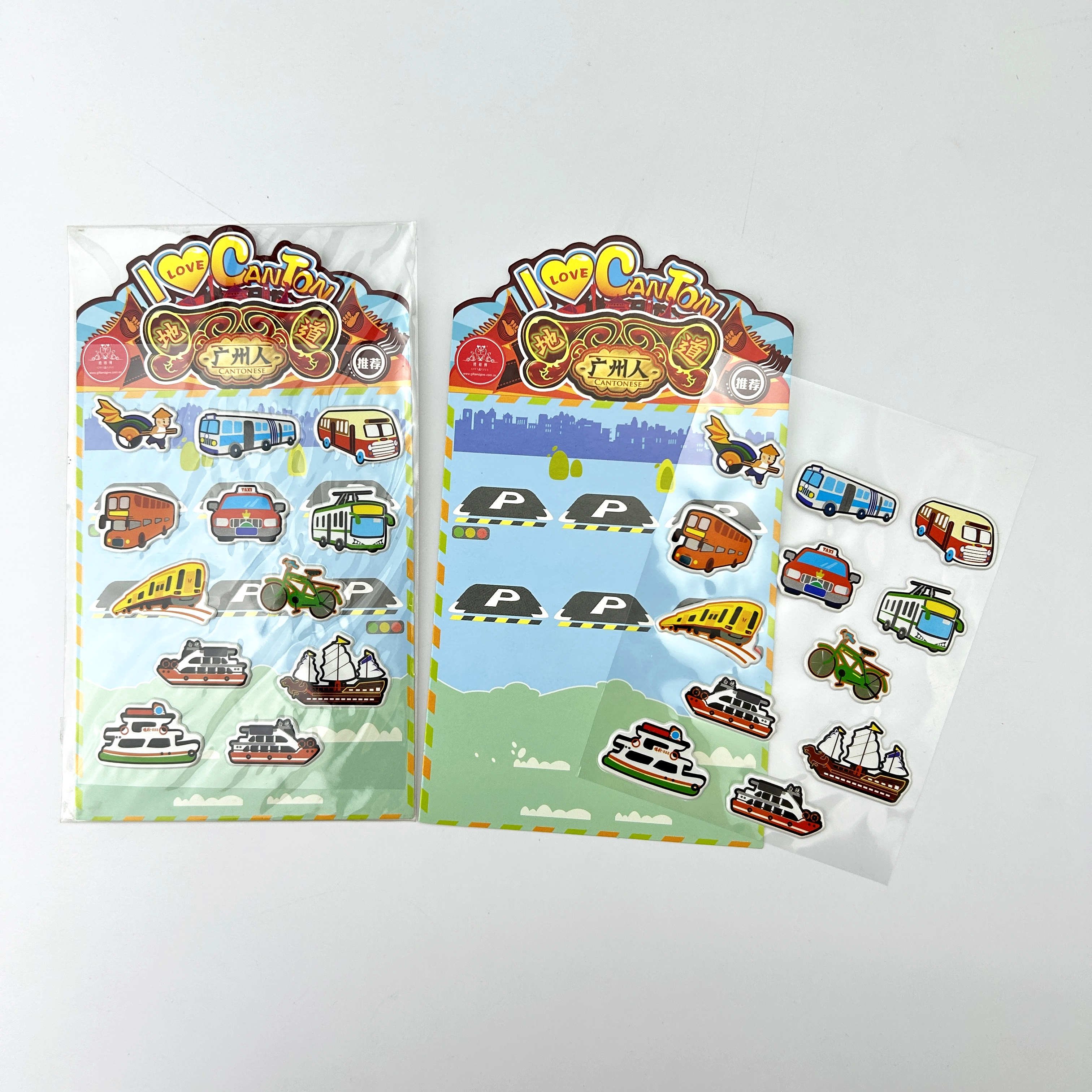 Custom design puffy stickers 3d sticker sheet wholesale cute promotional event stickers for children
