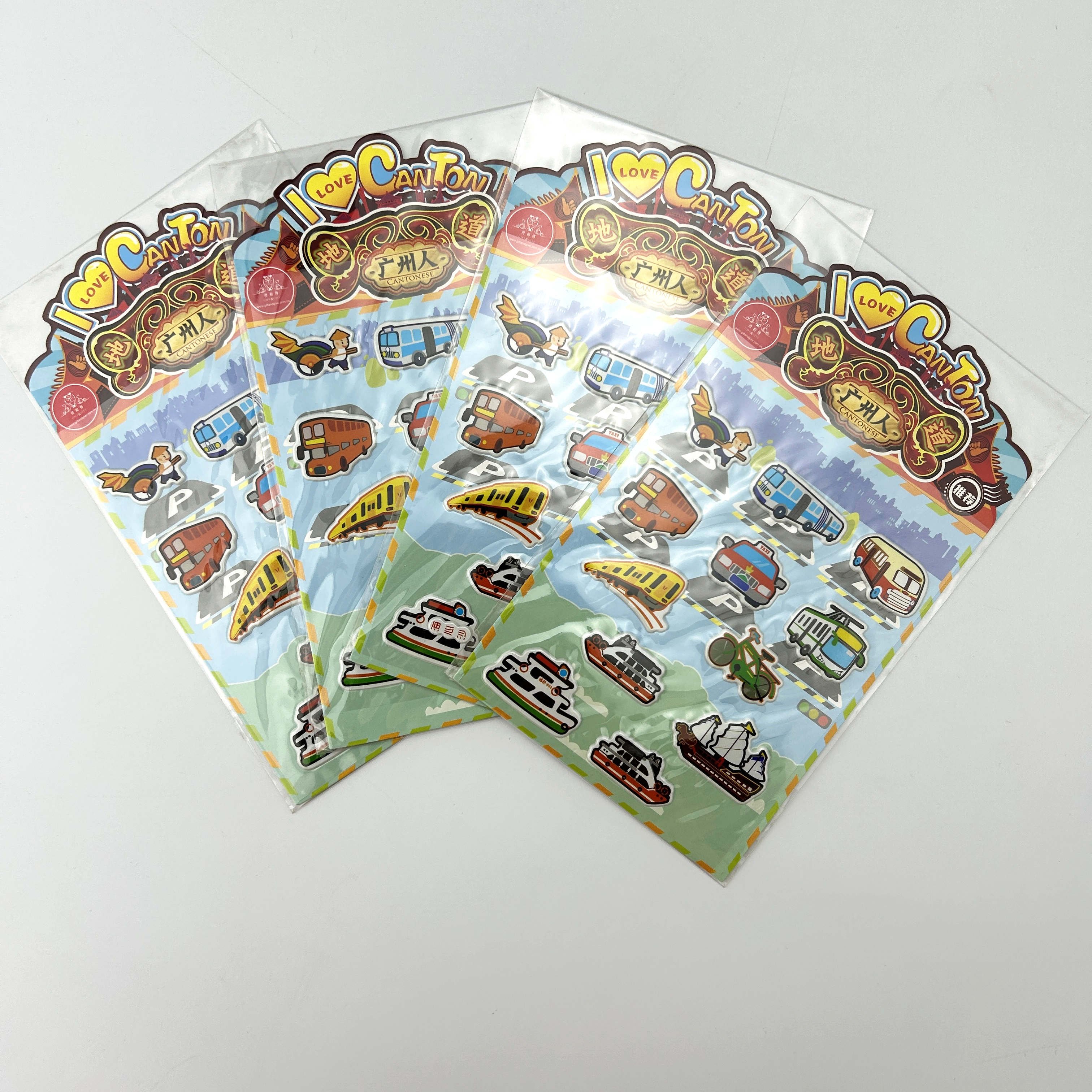 Custom design puffy stickers 3d sticker sheet wholesale cute promotional event stickers for children