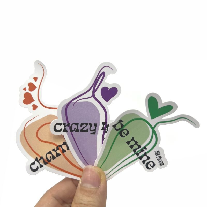 Hot Sale Personalized Private Waterproof Adhesive Vinyl Label Logo Cartoon Kiss Cut Sticker paper