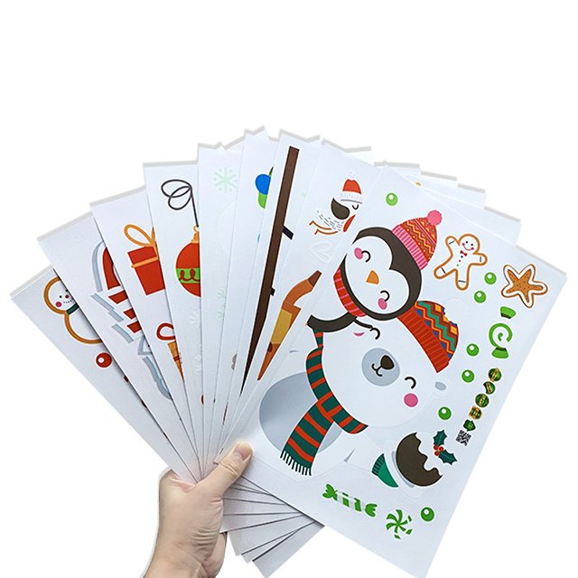 shopping mall Hotel Window Glass Wall Christmas Decoration Pvc Electrostatic Stickers