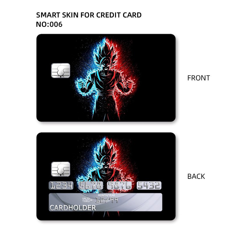 Horror 12 Style Stock Halloween Credit Card Sticker Skin Anime Cartoon Waterproof Scratch card sticker Bank Card Cover Stickers