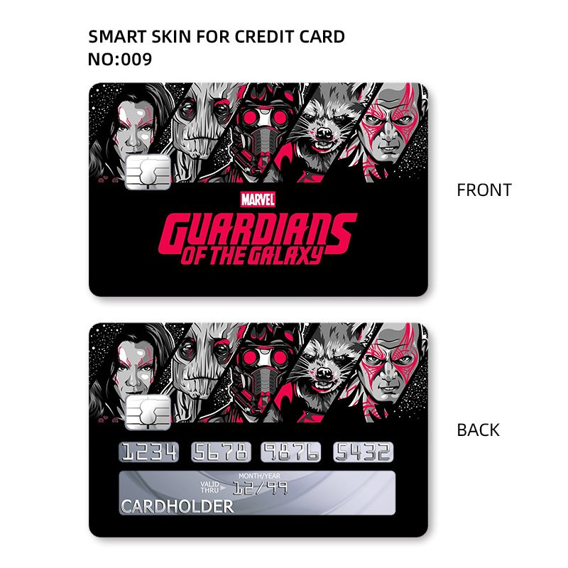 Horror 12 Style Stock Halloween Credit Card Sticker Skin Anime Cartoon Waterproof Scratch card sticker Bank Card Cover Stickers