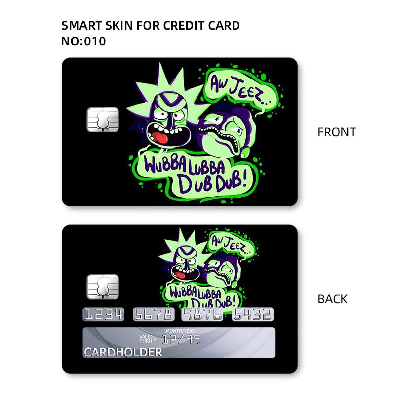 Horror 12 Style Stock Halloween Credit Card Sticker Skin Anime Cartoon Waterproof Scratch card sticker Bank Card Cover Stickers
