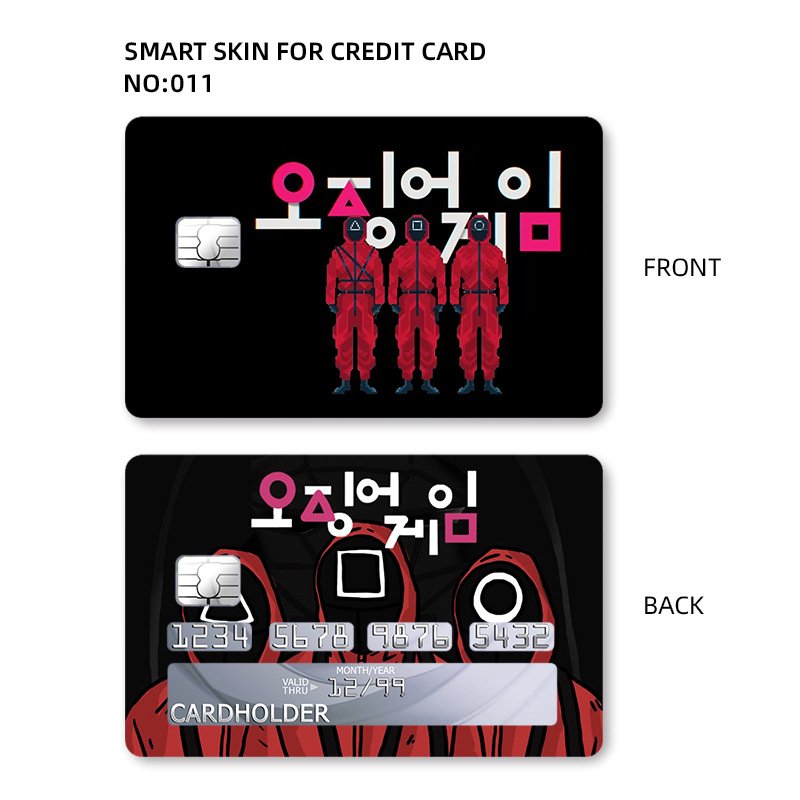 Horror 12 Style Stock Halloween Credit Card Sticker Skin Anime Cartoon Waterproof Scratch card sticker Bank Card Cover Stickers