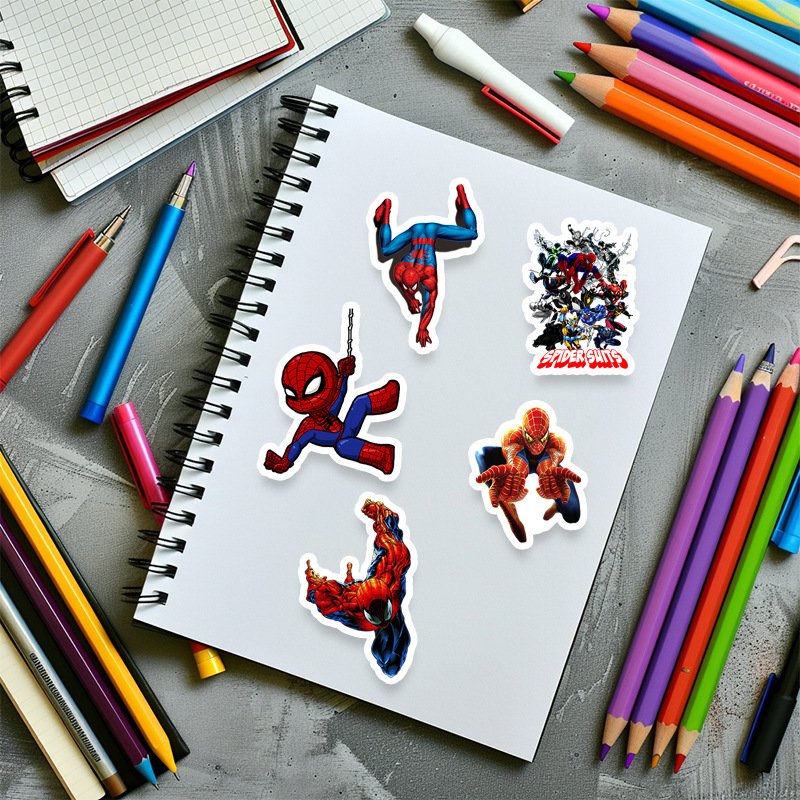 50 Spider-Man anime stickers for luggage, mobile phones, tablets, greeting cards decoration DIY. Creative stickers.
