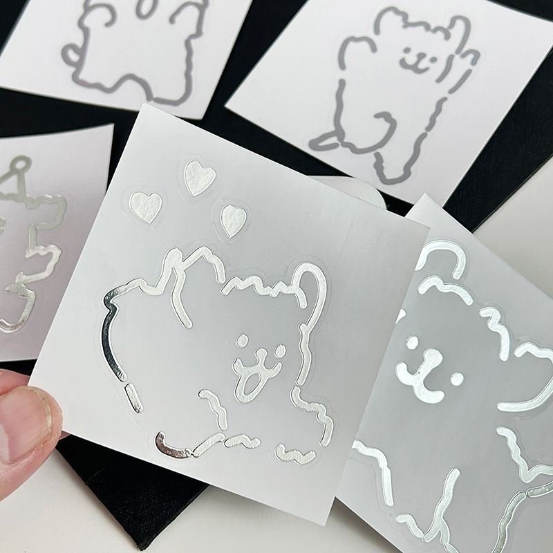 Customized Wholesale Animal Dog Metal Stickers Label manufacturer Custom Logo Packaging Sticker Transparent
