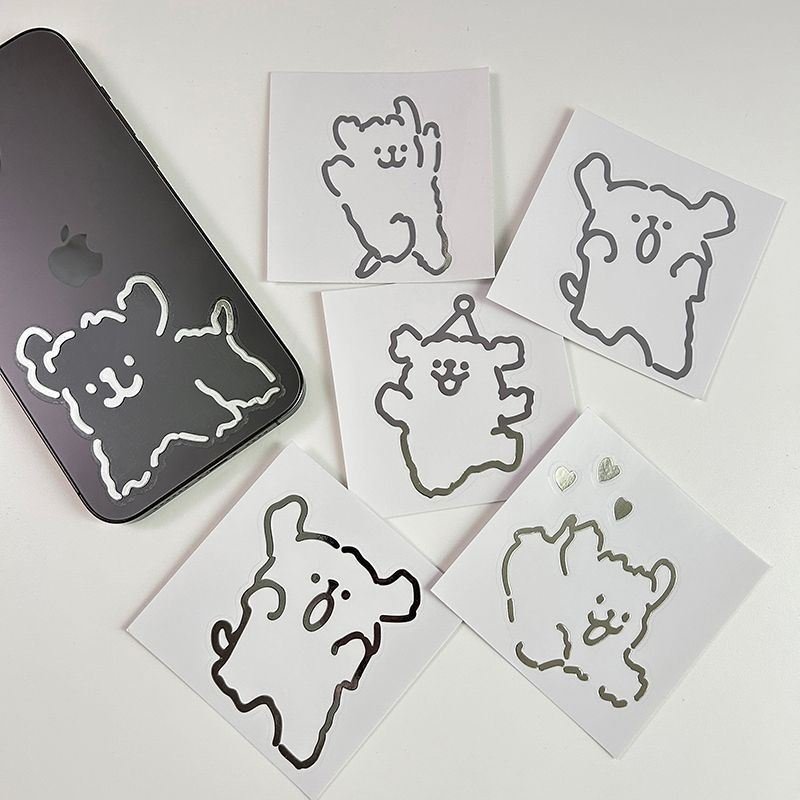 Customized Wholesale Animal Dog Metal Stickers Label manufacturer Custom Logo Packaging Sticker Transparent