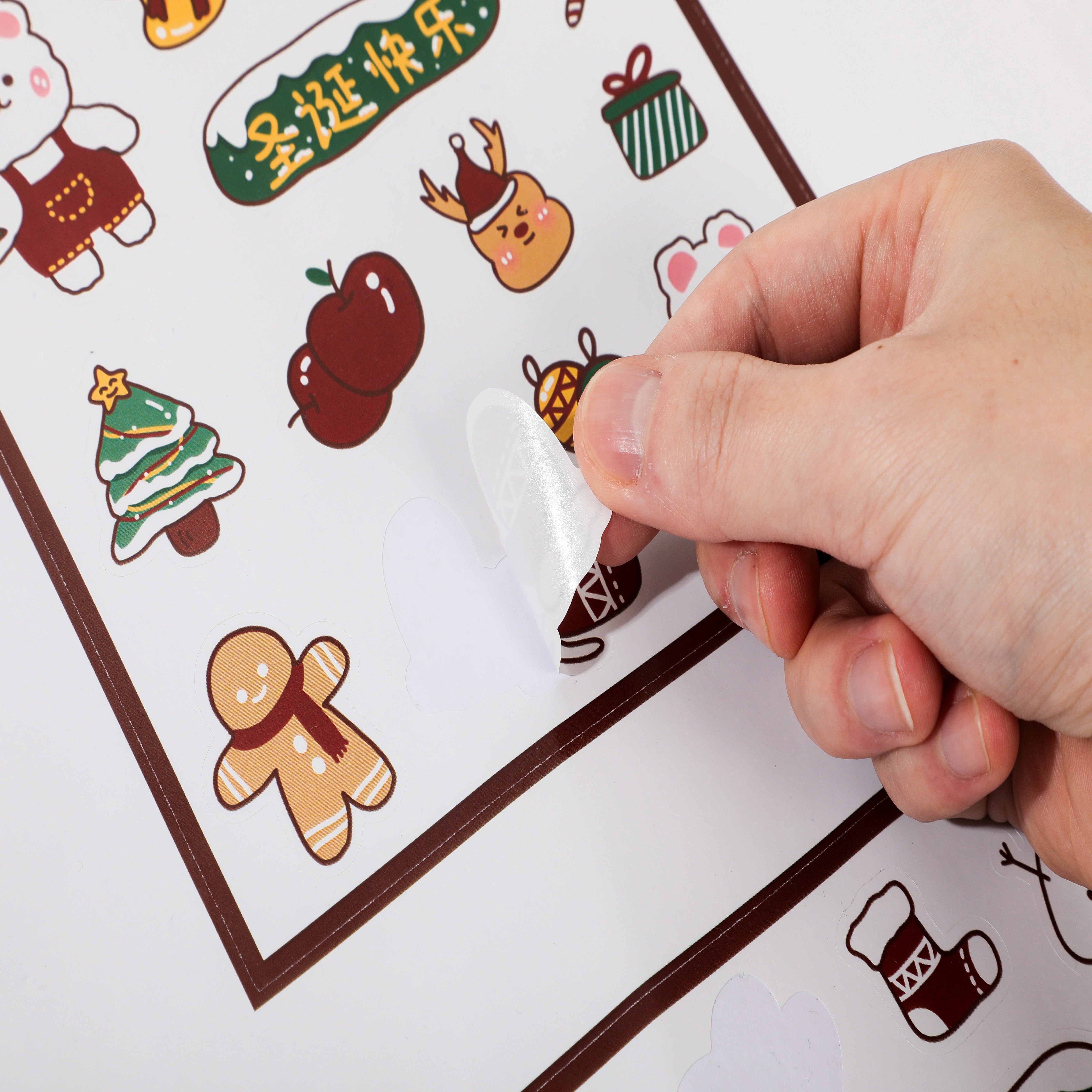 Waterproof Sticker Sheet Printing Cute Die Cut Cartoon Vinyl Sticker Sheet Custom Kiss Cut Sticker Sheet