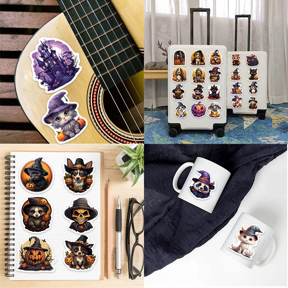 200pcs decorative stickers Halloween party doodle stickers suitcase guitar waterproof cartoon sticker wholesale