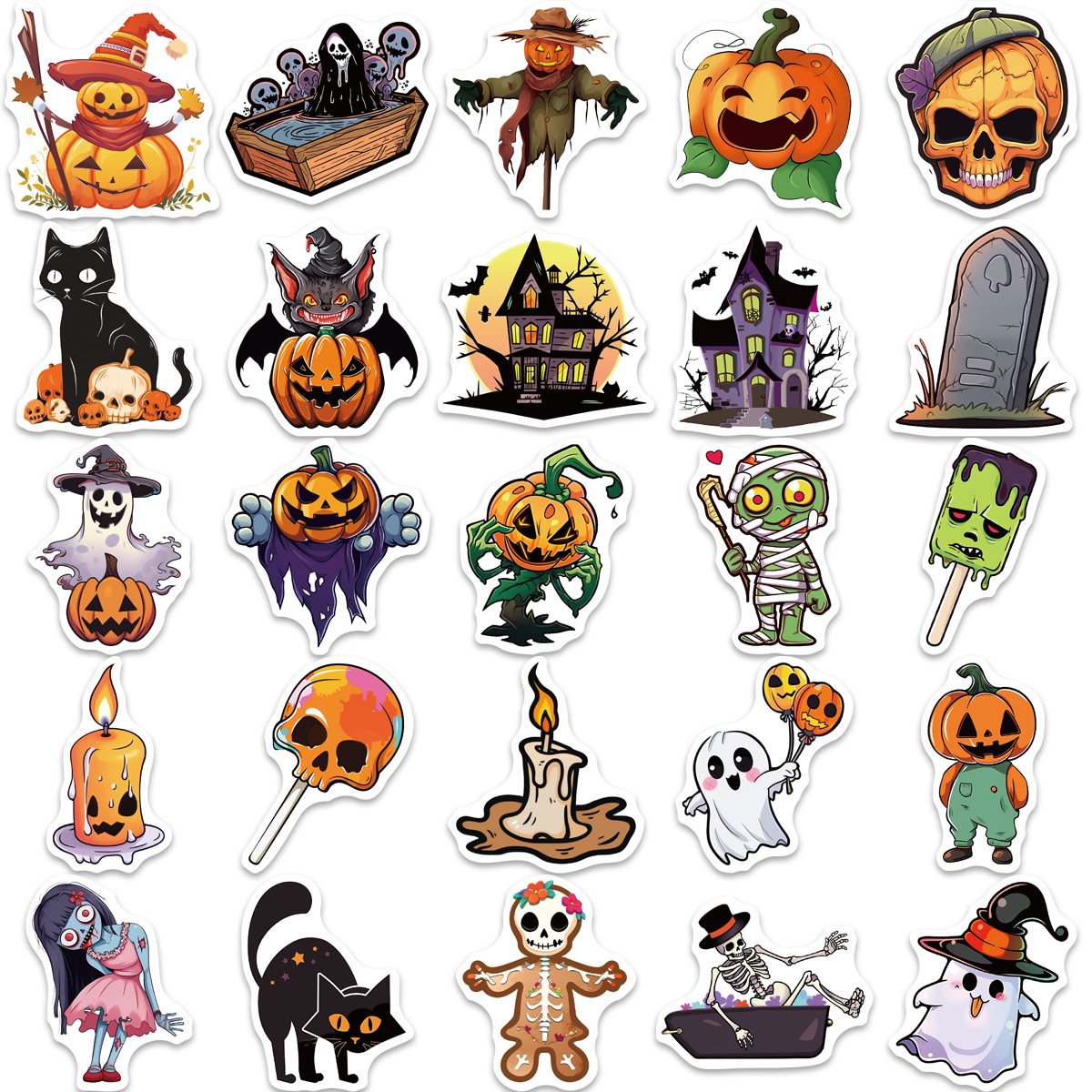 200pcs decorative stickers Halloween party doodle stickers suitcase guitar waterproof cartoon sticker wholesale
