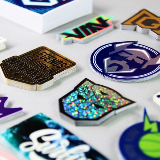 Custom Waterproof Printing Logo PVC Label Shiny Die Cut Reflective Rainbow Glitter Hologram Holographic Vinyl Cartoon Sticker
