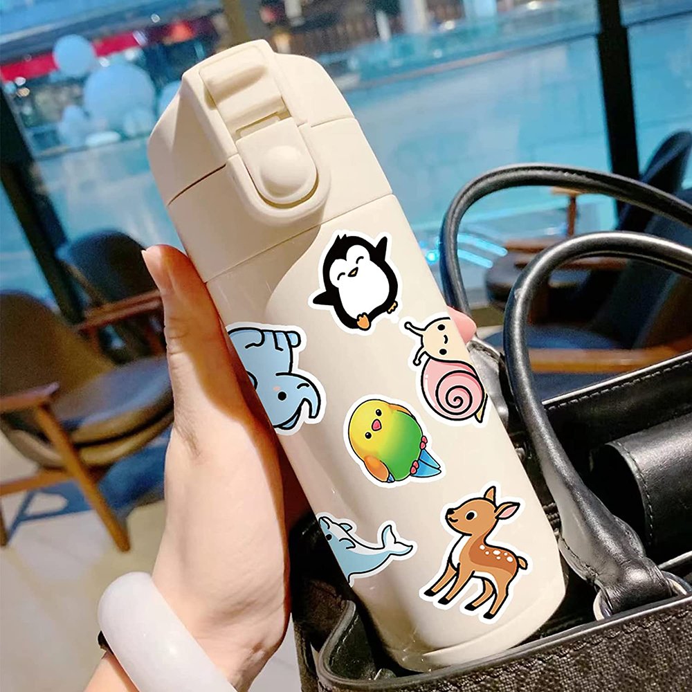 Factory wholesale self-adhesive animal pattern stickers custom waterproof cartoon die cut logo label stickers