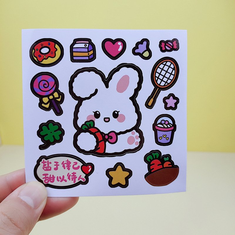 Self Adhesive Custom Sticker Sheet Printing Vinyl Kiss Cut Cartoon Logo Stickers