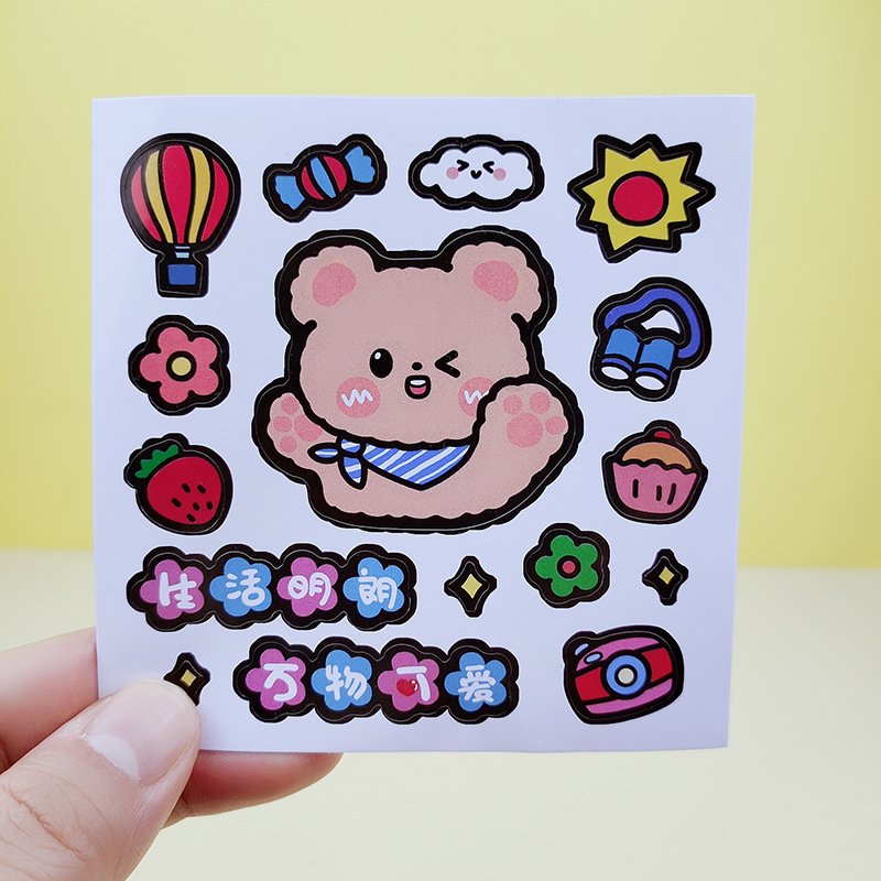 Self Adhesive Custom Sticker Sheet Printing Vinyl Kiss Cut Cartoon Logo Stickers