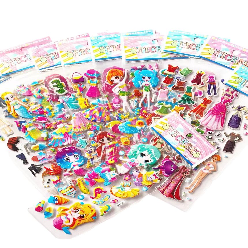 Wholesale Custom 3D Cute Ocean Animal Kawaii Marine Life Packaging Labels Sponge Foam Puffy Fish Sticker Kids Cartoon Children's