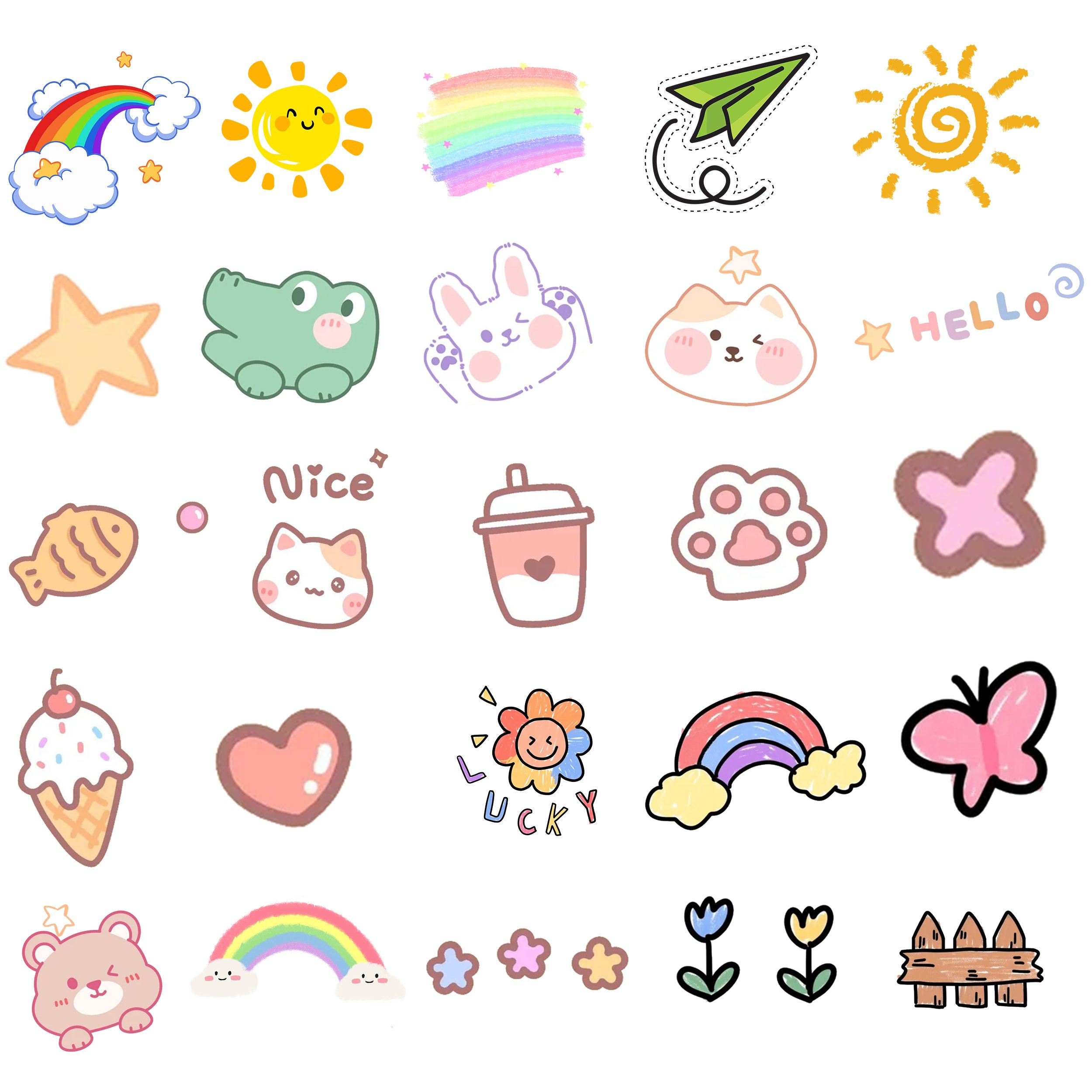 Cute cartoon decorative stickers custom notebook wall charging treasure waterproof vinyl stickers wholesale cartoon stickers