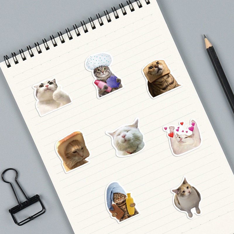 Manufacturer 50 PCS Cat Graffiti Stickers For Luggage Notebook Guitar Water Cup
