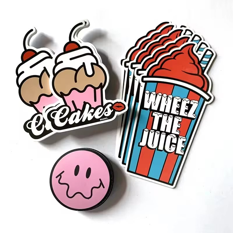 Custom UV Resist Weatherproof Logo Labels Sticker Sheet Adhesive Vinyl PVC Outdoor Shiny Carton Die Cut Stickers Custom Stickers