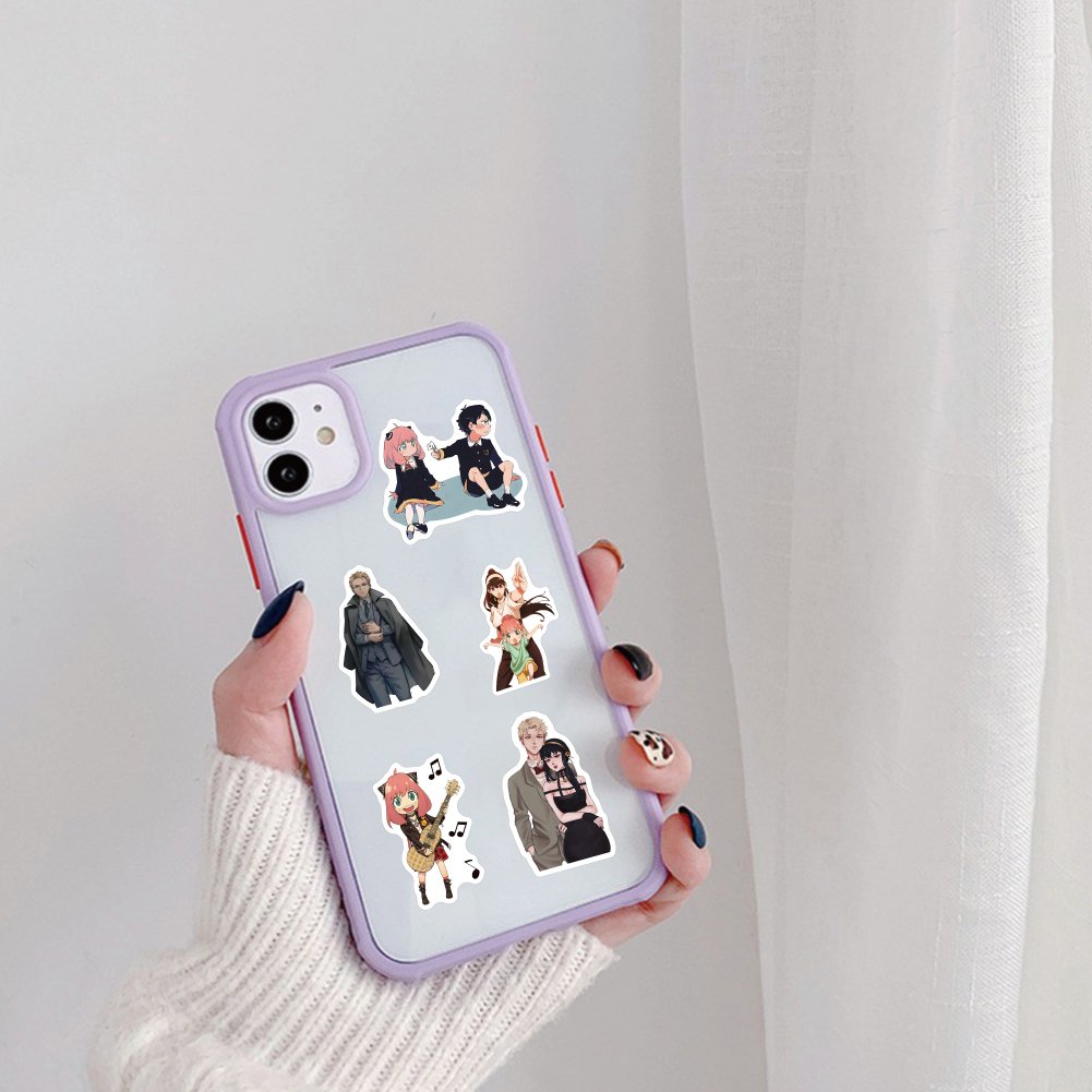 100Pcs SPY FAMILY Anime Sticker Custom PVC Waterproof Cute Vinyl Japanese animation Stickers for Teen Girls Water Bottle Laptop
