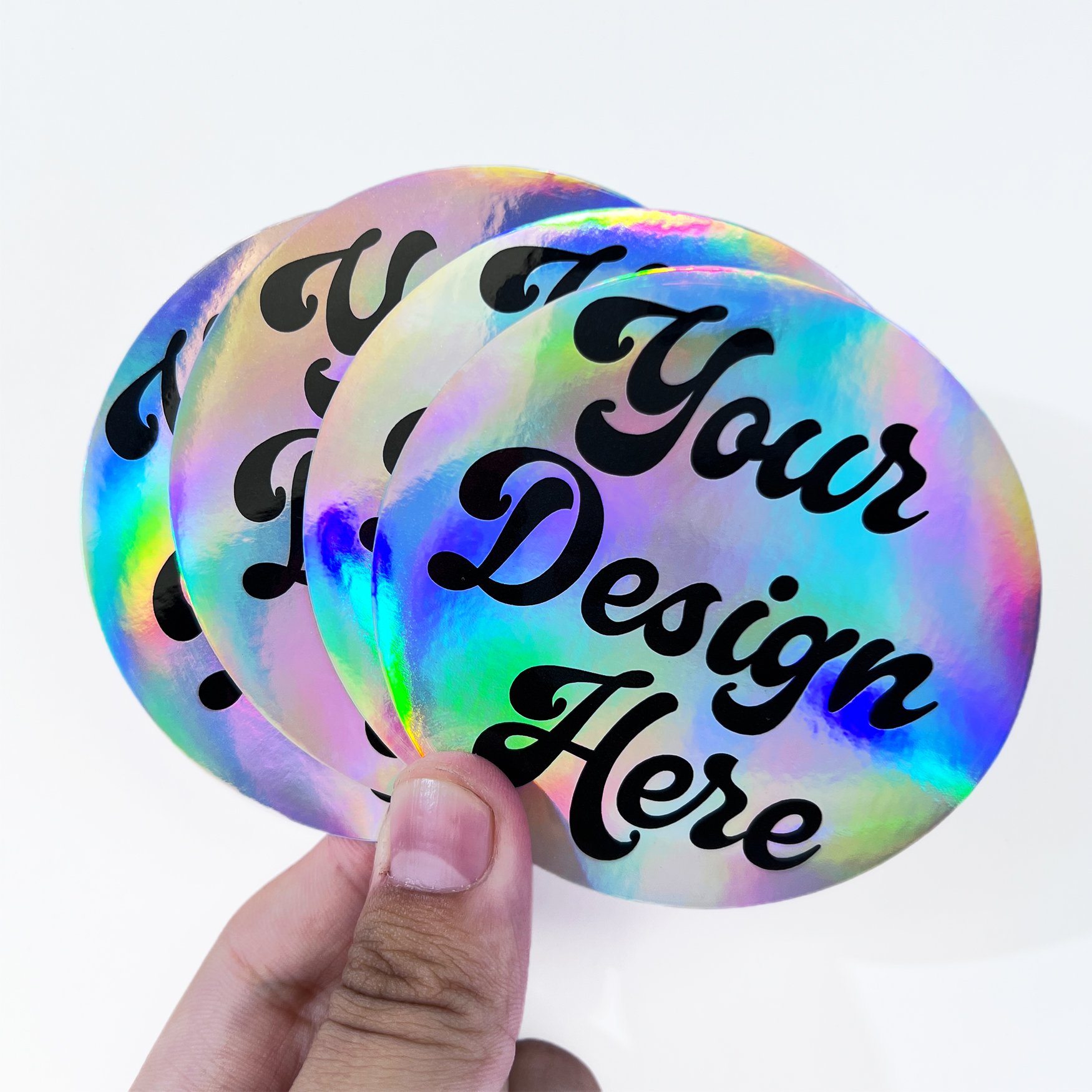 Custom Holographic UV Printing Logo Label Stickers Custom Rainbow Laser Waterproof Adhesive Vinyl Cartoon Die Cut Sticker