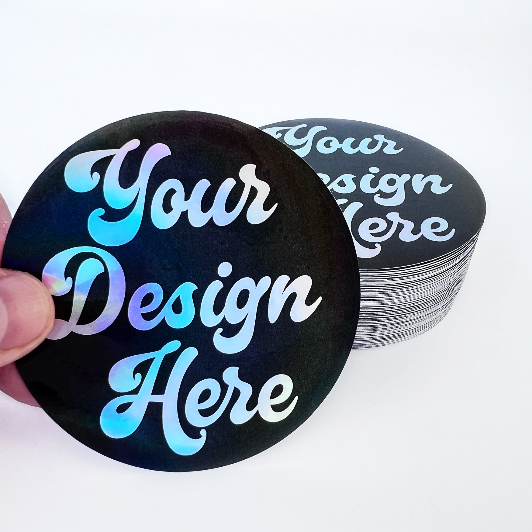 Custom Holographic UV Printing Logo Label Stickers Custom Rainbow Laser Waterproof Adhesive Vinyl Cartoon Die Cut Sticker