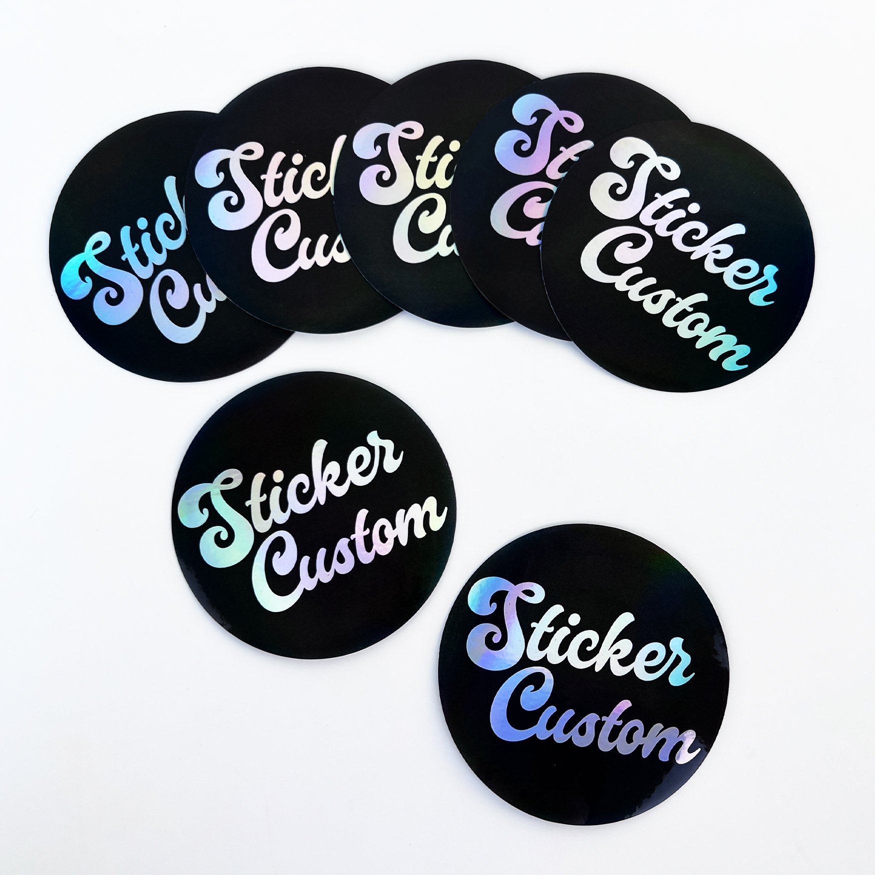 Custom Holographic UV Printing Logo Label Stickers Custom Rainbow Laser Waterproof Adhesive Vinyl Cartoon Die Cut Sticker