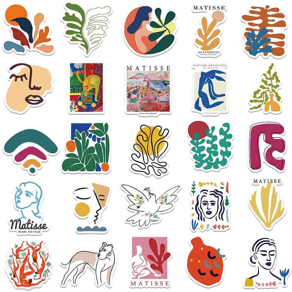 50pcs Abstract Art Poster Painting Graffiti Sticker Diy Skateboard Phone Case Laptop Luggage Waterproof Toys Gifts Stickers